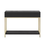 MAYEERTY Table console avec deux tiroirs Design géométrique rétro saisissant pour le salon Noir