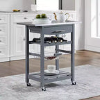 30Mobile Îlot de Cuisine Roulant Chariot de Service avec Tiroir Inférieur et Panier de Rangement Coulissant en Fil de Fer