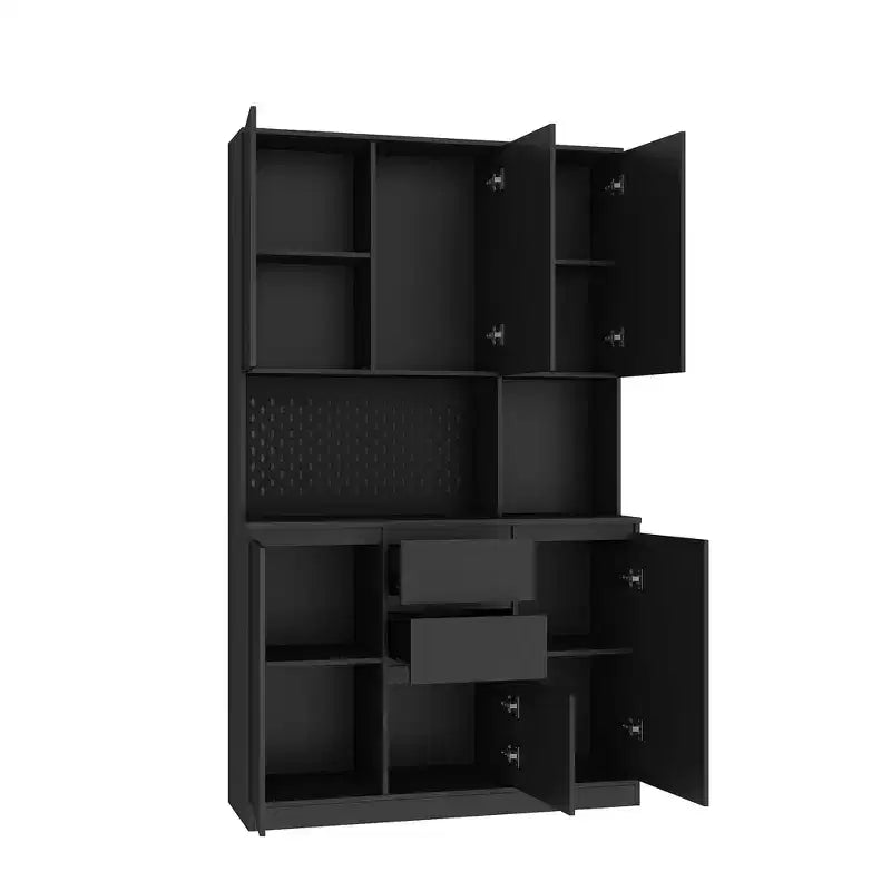 Meuble de cuisine haut autoportant GDFStudio Reginald Modern 74 po avec 6 portes et 2 tiroirs