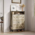 Shoe Cabinet with 2 Flip Drawers, Freestanding Shoe Storage Cabinet with Open Shelves, Hidden Narrow Shoe Rack for Entryway Hallway