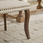 Lot de 2 chaises de salle à manger Zeus & Ruta en velours vintage avec bordure touffetée faite à la main, poignées en bois massif et clous décoratifs en cuivre