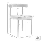 Armen Living, Chaise de salle à manger Shannon en acier inoxydable brossé doré