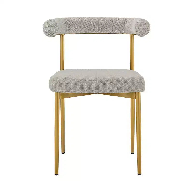 Armen Living, Chaise de salle à manger Shannon en acier inoxydable brossé doré