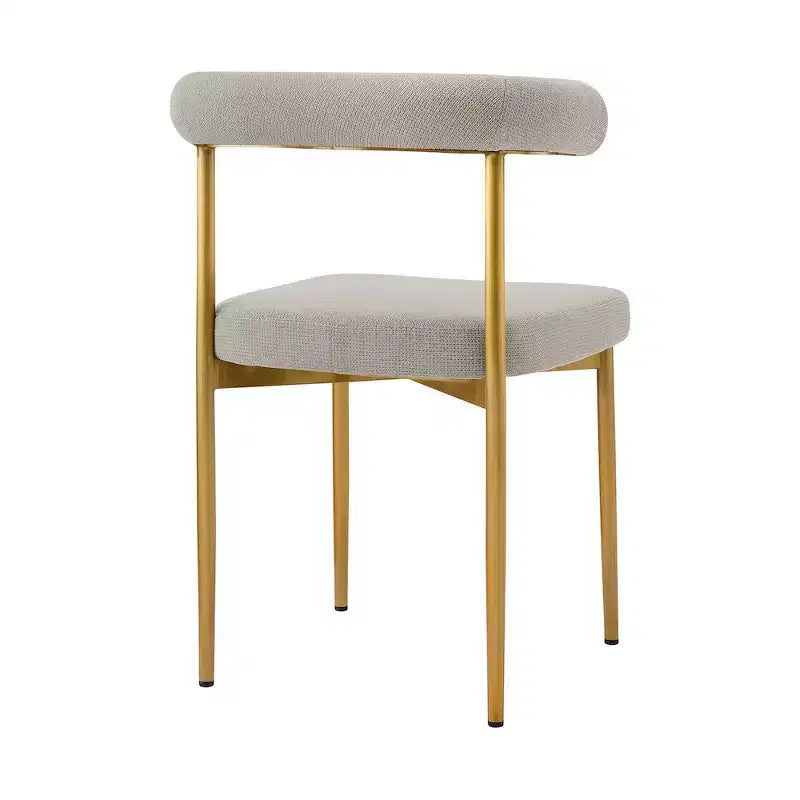 Armen Living, Chaise de salle à manger Shannon en acier inoxydable brossé doré