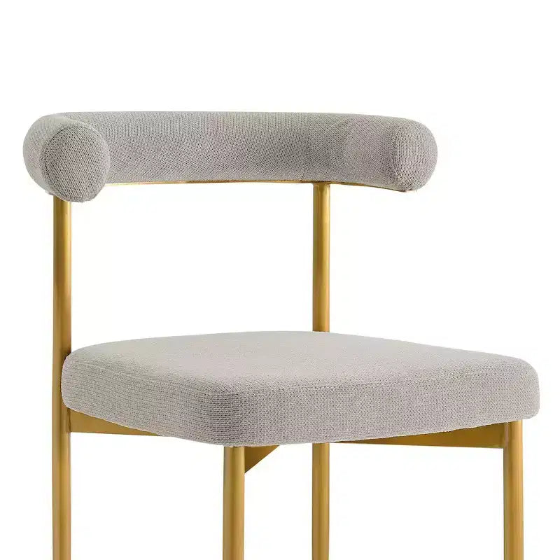 Armen Living, Chaise de salle à manger Shannon en acier inoxydable brossé doré