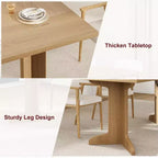 Table de cuisine rectangulaire GustoWave 71.1 de style rustique, avec plateau épais