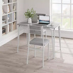 Ensemble de salle à manger 5 pièces pour 4 personnes, table et chaises carrées compactes, plateau robuste en MDF, cadre métallique, ensemble petit-déjeuner peu encombrant