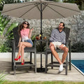 2pcs Outdoor Bar Height Adirondack Chairs with Connecting Tray, Balcony Chairs for Deck, Backyard, Outdoor Tall Adirondack Chairs Weather Resistant