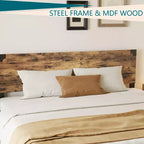 Cadre de lit avec rangement sous le lit, lit plateforme en métal avec tête de lit en bois, aucun sommier tapissier requis