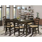 HomeStock Belmont Dining Room Set-Dining Table With Leaf Plus Kitchen Chairs, Cappuccino