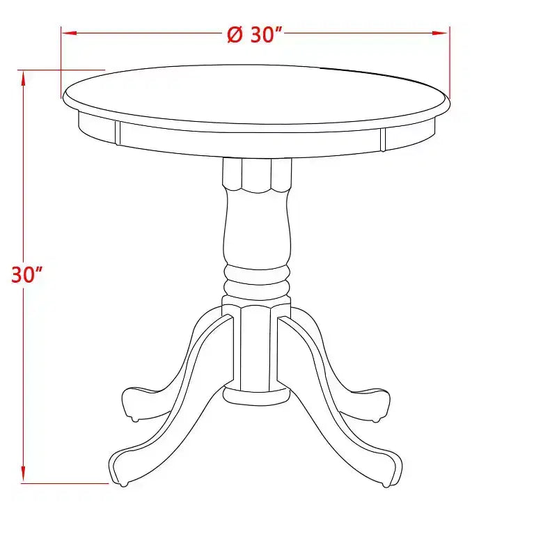 HomeStock Belmont Ensemble de salle à manger 3 pièces Mid-Century, avec table en bois et 2 chaises de salle à manger à dossier ajouré – Finition noire