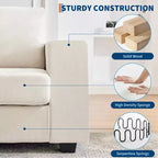 Canapé Cloud, Canapé capitonné surdimensionné 178 cm avec ports USB - Aucun assemblage requis, Assise profonde pour salon ou bureau