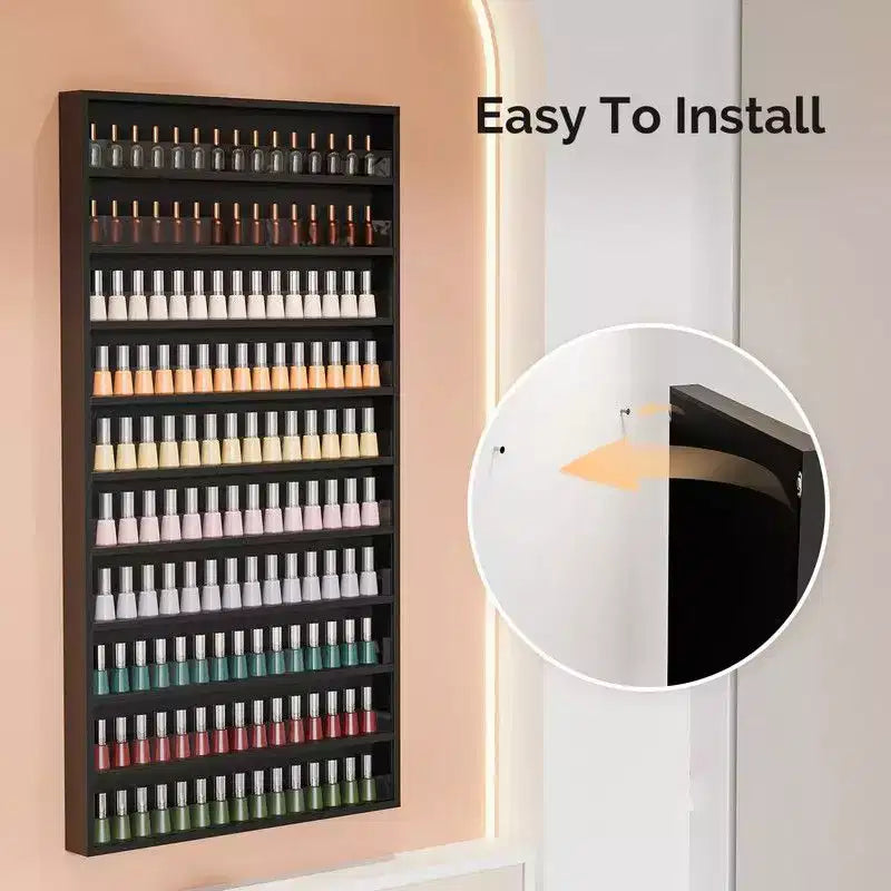Karl Home Blanc 10 couches support mural Organisateur de vernis à ongles avec déflecteur en acrylique