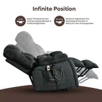 Fauteuil inclinable motorisé Bestier 40.1 W en microsuède surdimensionné avec double moteur, massage et chauffage
