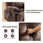 Fauteuil inclinable motorisé Bestier 40.1 W en microsuède surdimensionné avec double moteur, massage et chauffage