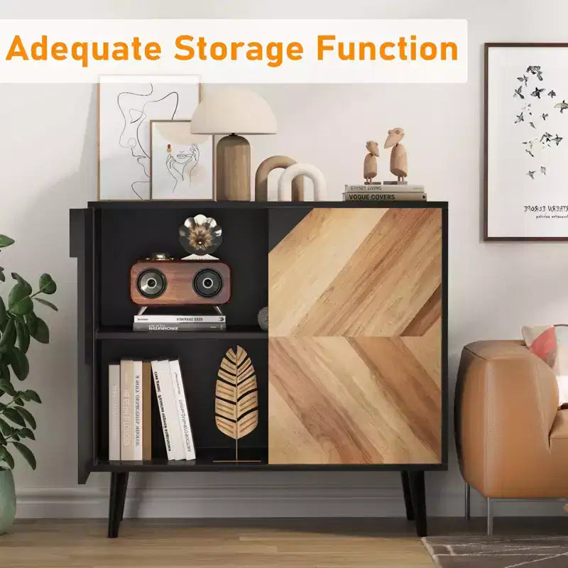 Buffet de rangement autoportant moderne, Meuble d'appoint avec portes, Buffet en bois avec rangement pour salle à manger