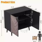 Buffet de rangement autoportant moderne, Meuble d'appoint avec portes, Buffet en bois avec rangement pour salle à manger