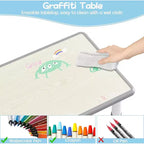 Table et 6 Chaises pour Enfants - Table d'Activités et de Repas à Hauteur Réglable pour Tout-Petits de 3 à 10 Ans, 136 kg
