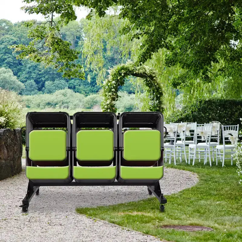 Support de Chaises Pliantes TROPOW Chariot de Rangement de Chaises Pliables avec Roues et Support, Capacité de 360 kg, Housse Résistante aux Intempéries Incluse