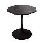 Table basse octogonale MAYEERTY avec base en métal et plateau en MDF pour salle à manger et salon, aspect marbre
