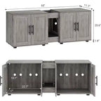 Meuble Cache Litière Acekool pour Chat, Grande Maison de Toilette Dissimulée avec Griffoir et Plateau de Rangement, 140 cm