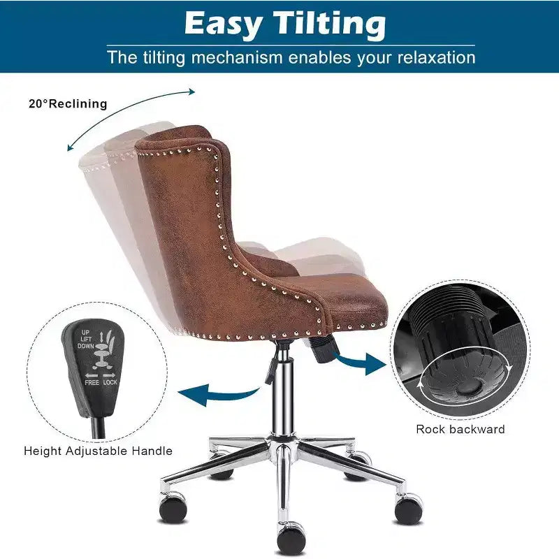 Chaise Karl Home | Chaise de bureau à roulettes pour maquillage