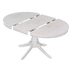 Ensemble Table à Manger Ronde Extensible pour 4, Style Ferme, avec 4 Chaises Rembourrées