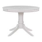 Ensemble Table à Manger Ronde Extensible pour 4, Style Ferme, avec 4 Chaises Rembourrées