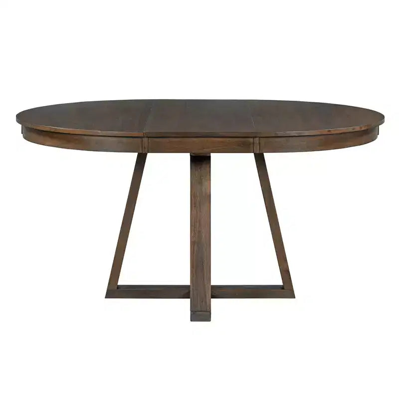 Ensemble de salle à manger extensible 5 pièces pour 4 personnes, table ronde avec rallonge et 4 chaises rembourrées