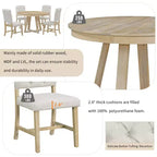 Ensemble de salle à manger extensible 5 pièces pour 4 personnes, table ronde avec rallonge et 4 chaises rembourrées