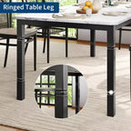 Grande table à manger industrielle de 198 cm pour 6 personnes avec pieds en métal robustes et coins chanfreinés pour salle à manger, cuisine et salon