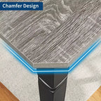 Grande table à manger industrielle de 198 cm pour 6 personnes avec pieds en métal robustes et coins chanfreinés pour salle à manger, cuisine et salon