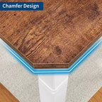 Grande table à manger industrielle de 198 cm pour 6 personnes avec pieds en métal robustes et coins chanfreinés pour salle à manger, cuisine et salon