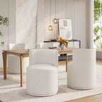 Christopher Knight Home Morrick Ensemble de 5 chaises de salle à manger pivotantes rembourrées de style moderne du milieu du siècle avec table en bois d'hévéa