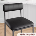 COZONY Lot de 2 chaises de salle à manger rembourrées, tabourets de bar en cuir PU, noir
