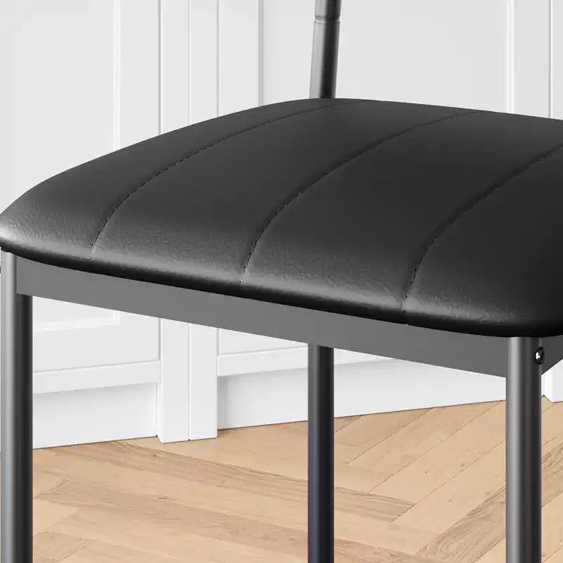 COZONY Lot de 2 chaises de salle à manger rembourrées, tabourets de bar en cuir PU, noir