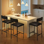 COZONY Lot de 2 chaises de salle à manger rembourrées, tabourets de bar en cuir PU, noir