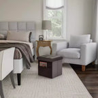Pouff pliant en similicuir Lavish Home, Marron