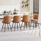 Tabouret de bar contemporain en cuir PU, pivotant, en cuir PU et de qualité durable