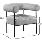 Meridian Furniture, fauteuil d'appoint Blake en tissu bouclette