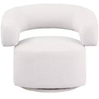 Fauteuil d'appoint pivotant en tissu texturé lin crème Niya de Meridian Furniture