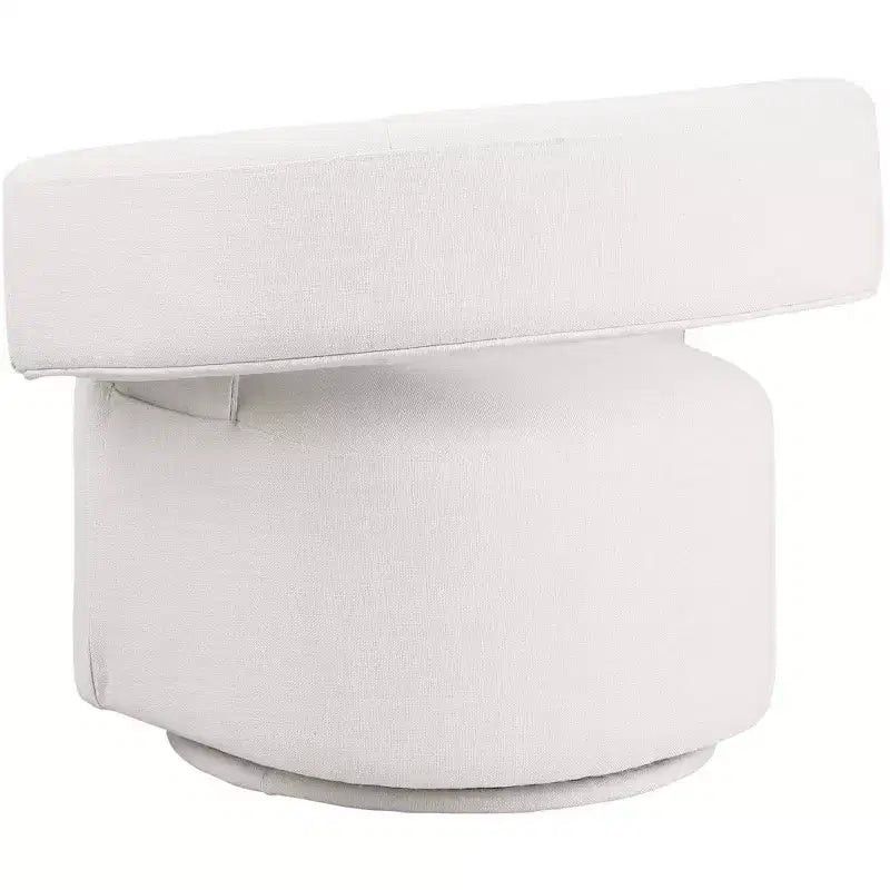 Fauteuil d'appoint pivotant en tissu texturé lin crème Niya de Meridian Furniture