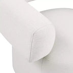 Fauteuil d'appoint pivotant en tissu texturé lin crème Niya de Meridian Furniture