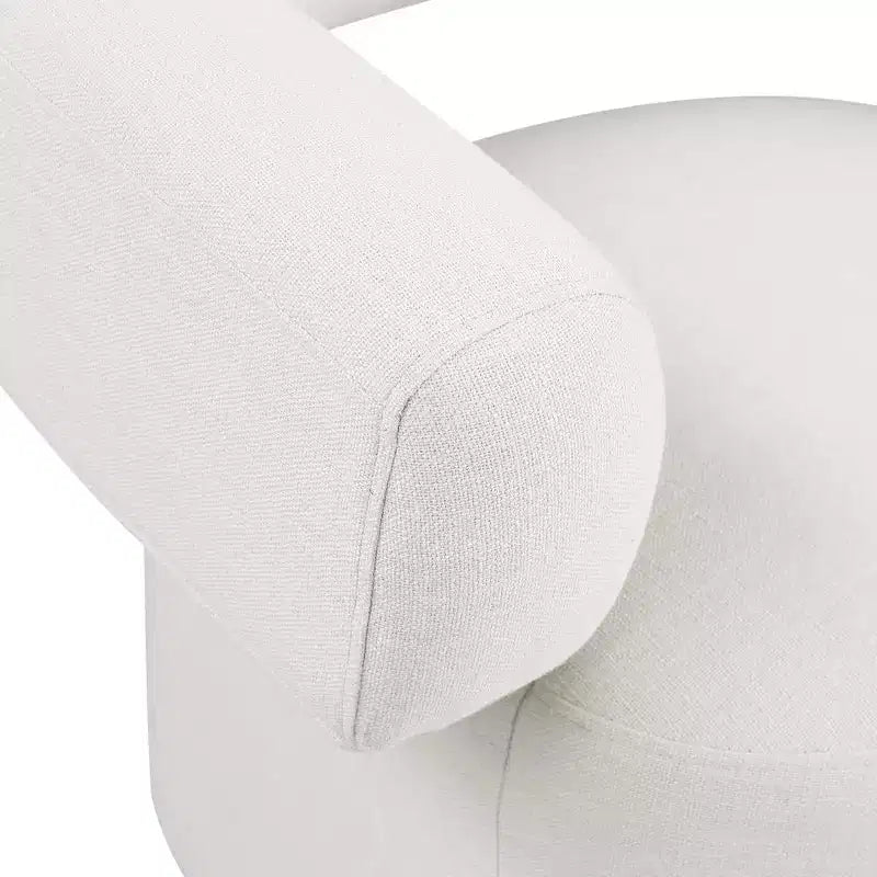 Fauteuil d'appoint pivotant en tissu texturé lin crème Niya de Meridian Furniture