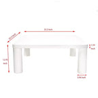 Table basse carrée moderne avec coins arrondis, Table basse en MDF crème, Table basse de salon facile à assembler, Table de canapé robuste pour la maison