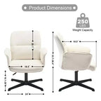 Chaise de Bureau Ergonomique Homy Casa avec Accoudoirs Rembourrés et Hauteur Réglable pour Petit Bureau à Domicile et Coiffeuse