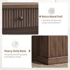 Garvee Fluted Home Office Desk Storage, Bureau de direction moderne 54 pouces avec station de charge, Bureau d'ordinateur en bois avec tiroirs classeurs pour l'étude