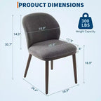 Acekool Chaises de salle à manger (lot de 2) avec pieds en bois, dossier ergonomique et capacité de 120 kg pour cuisine et salle à manger