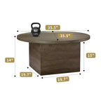 MUUEGM Table basse de ferme, table en bois rustique de 35,5 avec cadre robuste et plateau étanche pour salon