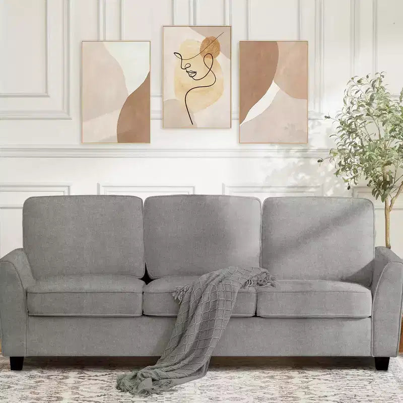 Canapé GustoWave 82 pour salon, canapé moderne confortable avec coussin d'assise de fermeté moyenne, housse amovible, canapés en tissu chenille